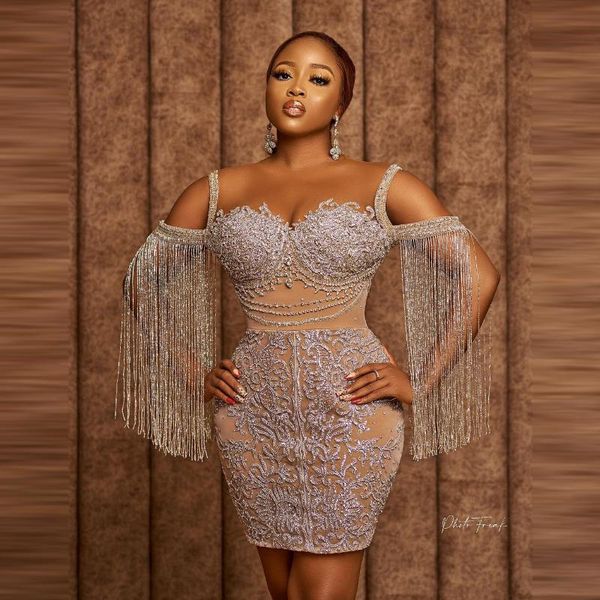 party dresses 2021 glitter short aso ebi tassels cap sleeves mini length straight prom beaded evening gowns plus size, White;black
party dresses 2021 glitter short aso ebi tassels cap sleeves mini length straight prom beaded evening gowns plus size, White;black