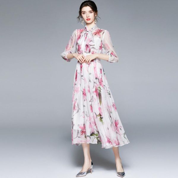 casual dresses 2021 summer half lantern sleeve chiffon dress women floral printed bow collar elegant pleated female mid-calf vestidos, Black;gray
casual dresses 2021 summer half lantern sleeve chiffon dress women floral printed bow collar elegant pleated female mid-calf vestidos, Black;gray