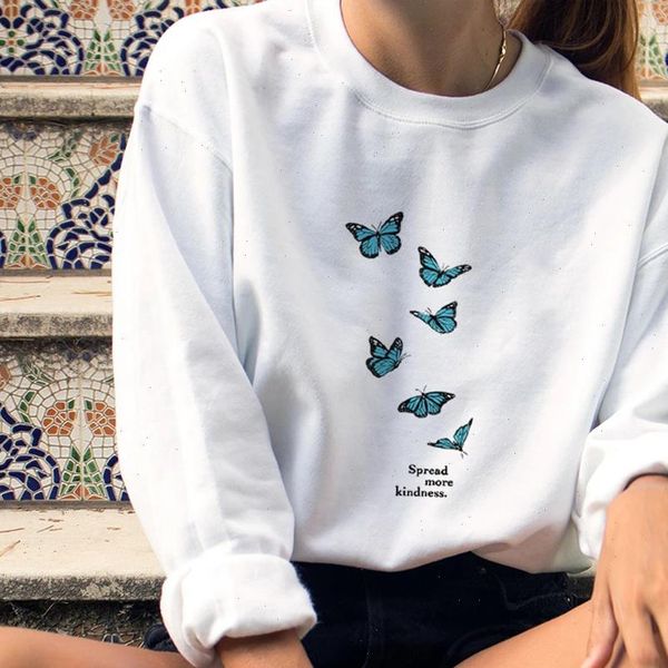 spread women hoodie more kindness colored printed long sleeve christian retro blue butterflies graphic pullovers, Black
spread women hoodie more kindness colored printed long sleeve christian retro blue butterflies graphic pullovers, Black