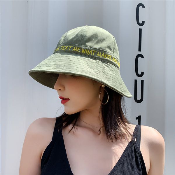 hat girl spring and summer designer versatile fisherman's letter big eaves sunshade simple travel sun tide, Yellow
hat girl spring and summer designer versatile fisherman's letter big eaves sunshade simple travel sun tide, Yellow
