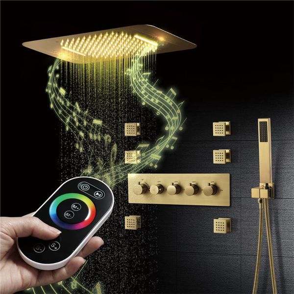 bathroom shower sets massage faucet set concealed thermostatic style gold bluetooth miusic led rainfall
bathroom shower sets massage faucet set concealed thermostatic style gold bluetooth miusic led rainfall