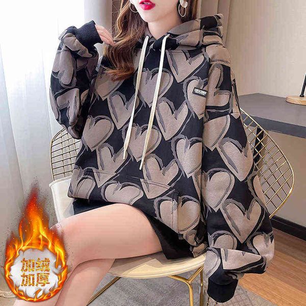 women's hoodi sweatshirt's hoodi sweatshirts 2022 spring and autumn korean warm plush thickened loose large medium and long printe, Black
women's hoodi sweatshirt's hoodi sweatshirts 2022 spring and autumn korean warm plush thickened loose large medium and long printe, Black