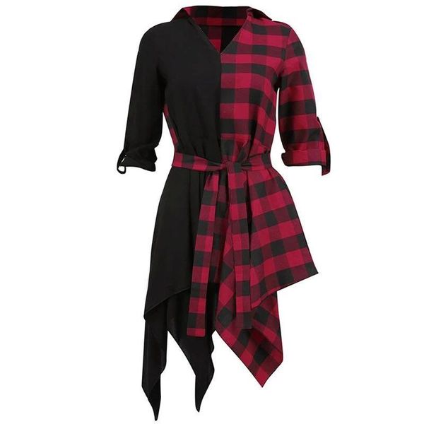 casual dresses 2021 gothic black streetwear plus size red women shirt club summer plaid asymmetric goth female sundress, Black;gray
casual dresses 2021 gothic black streetwear plus size red women shirt club summer plaid asymmetric goth female sundress, Black;gray