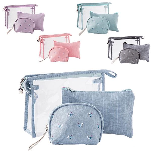 cosmetic bags & cases 3 pcs/set clear makeup bag organizer for women girls waterproof portable cute small female travel
cosmetic bags & cases 3 pcs/set clear makeup bag organizer for women girls waterproof portable cute small female travel