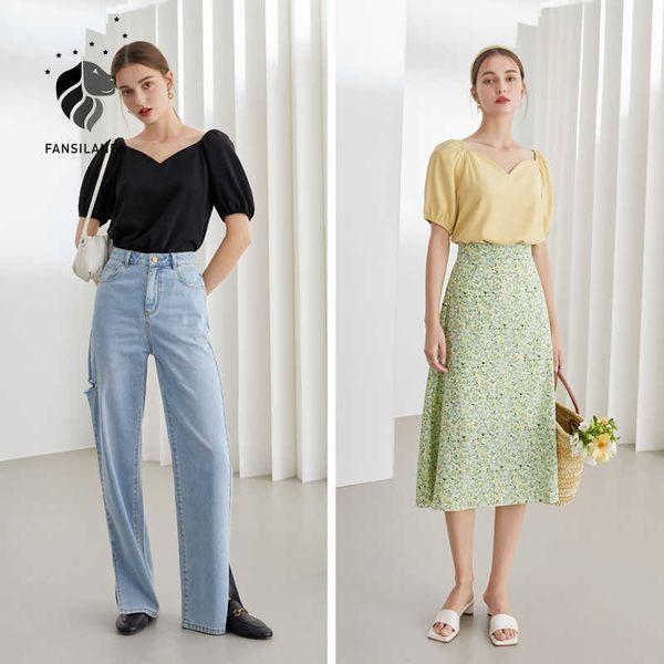 fansilanen office ladies one-shoulder chiffon women summer french style square collar short sleeve black shirt 210607, White
fansilanen office ladies one-shoulder chiffon women summer french style square collar short sleeve black shirt 210607, White