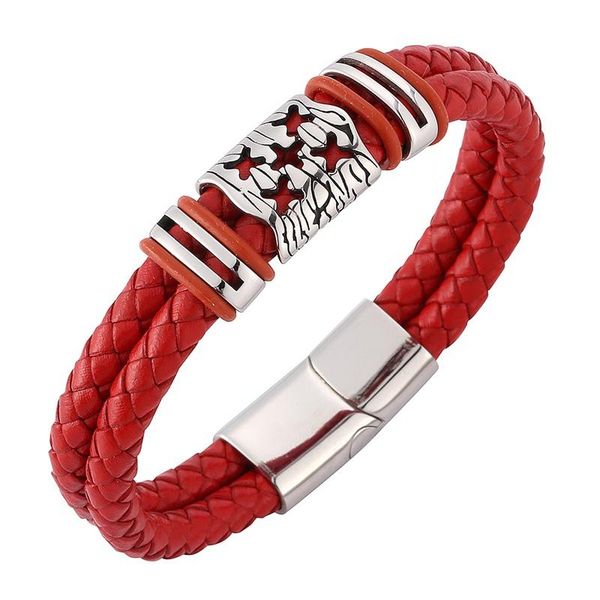 charm bracelets fashion men women jewelry red leather bracelet double braided handmade rope hand strap bb0113, Golden;silver
charm bracelets fashion men women jewelry red leather bracelet double braided handmade rope hand strap bb0113, Golden;silver