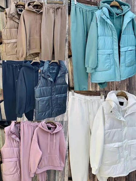 women's two piece pants autumn winter three-piece cotton suit fashion solid hooded pullovers elastic trousers pocket vest parkas 3, White
women's two piece pants autumn winter three-piece cotton suit fashion solid hooded pullovers elastic trousers pocket vest parkas 3, White