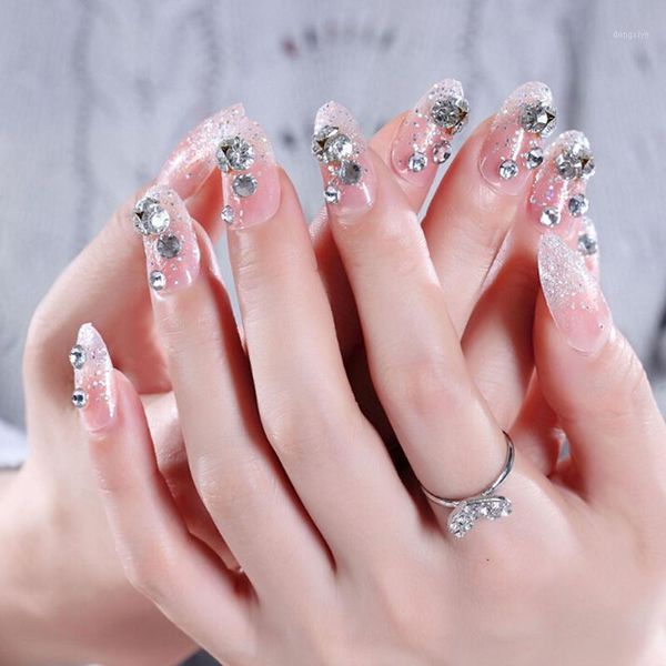 24pcs acrylic full cover nail art tips with glue bride shining rhinestone wedding false nails ladies party decoration1, Red;gold
24pcs acrylic full cover nail art tips with glue bride shining rhinestone wedding false nails ladies party decoration1, Red;gold