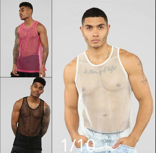men' tank trendy mesh hollow breathable thin round neck casual and comfortable sports vest 2021, White;black
men' tank trendy mesh hollow breathable thin round neck casual and comfortable sports vest 2021, White;black