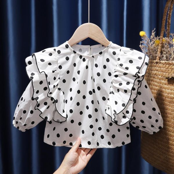 korean style cute girls t shirt polka dot ruffles long sleeve kids outwear spring autumn children clothing, Blue
korean style cute girls t shirt polka dot ruffles long sleeve kids outwear spring autumn children clothing, Blue