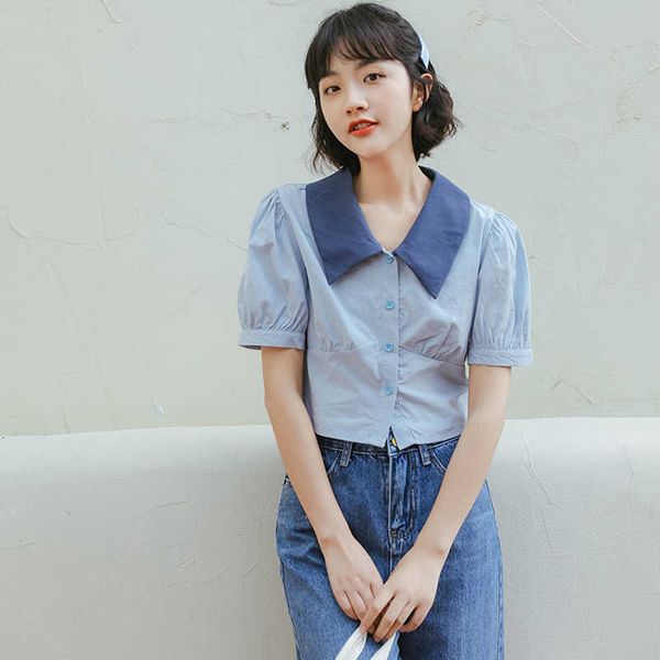 spring summer patchwork shirt women puff sleeve casual lapel female blouse ol style women loose blouses femme 210527, White
spring summer patchwork shirt women puff sleeve casual lapel female blouse ol style women loose blouses femme 210527, White