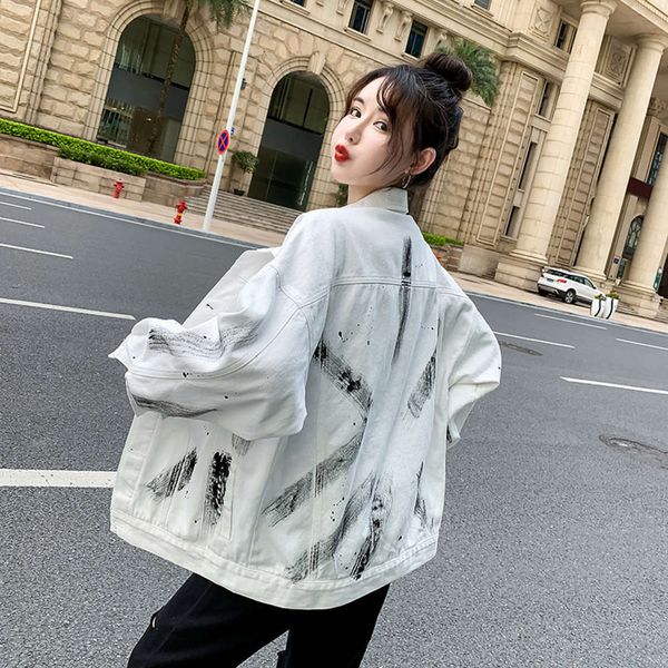 autumn fashion personalized tie dyed denim jacket women's casual loose wear, Black;brown
autumn fashion personalized tie dyed denim jacket women's casual loose wear, Black;brown