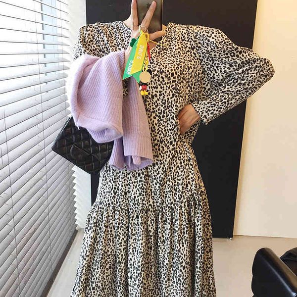 casual dresses onalippa leopard print dress female autumn french niche retro round neck loose big swing mid-length puff sleeve vestidos sp2a, Black;gray
casual dresses onalippa leopard print dress female autumn french niche retro round neck loose big swing mid-length puff sleeve vestidos sp2a, Black;gray