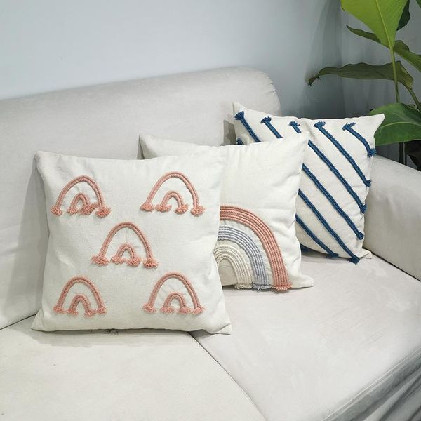 cushion/decorative pillow rainbow cushion cover boho home decoration black stripe rope embroidery pink 45x45cm for living room bed
cushion/decorative pillow rainbow cushion cover boho home decoration black stripe rope embroidery pink 45x45cm for living room bed