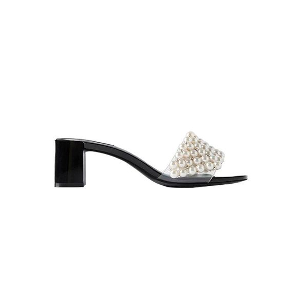 fashion 2021 summer ladies slippers and sandals pvc with pearls high heel women slides, Black
fashion 2021 summer ladies slippers and sandals pvc with pearls high heel women slides, Black