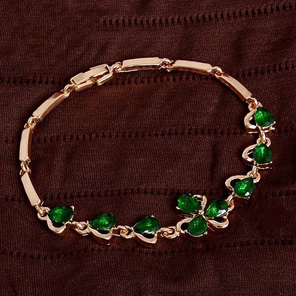 link, chain eeping brand women fashion jewelry rose gold filled zircon bracelets girls graduation gift shamrock catenarian bracelet, Black
link, chain eeping brand women fashion jewelry rose gold filled zircon bracelets girls graduation gift shamrock catenarian bracelet, Black