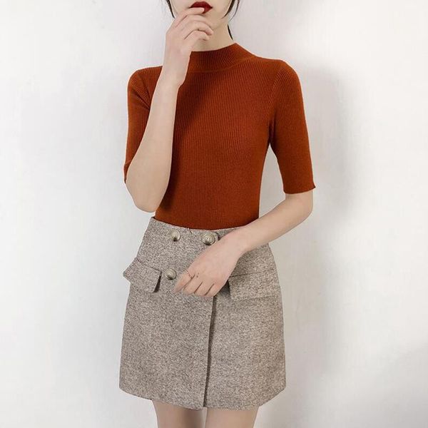 women's sweaters women sweater 2021 knitted half sleeve bottoming solid pullovers half-high 0-neck slim jumper spring knitwear, White;black
women's sweaters women sweater 2021 knitted half sleeve bottoming solid pullovers half-high 0-neck slim jumper spring knitwear, White;black