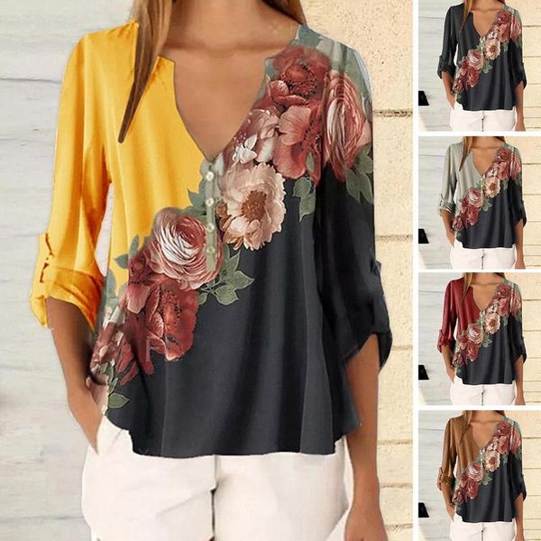 floral print shirt women's blouses & shirts, White