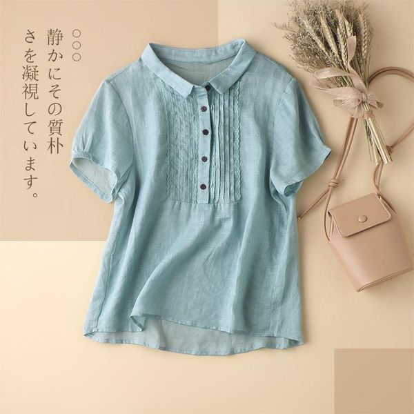 women's blouses & shirts thin cotton linen blouse fashion woman vintage short sleeve blusas casual plus size solid color loose q480, White
women's blouses & shirts thin cotton linen blouse fashion woman vintage short sleeve blusas casual plus size solid color loose q480, White