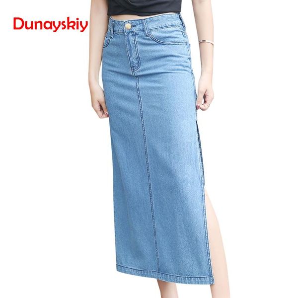 skirts blue high waist denim skirt women spring autumn fashion sell ankle length jeans casual side split straight femme, Black
skirts blue high waist denim skirt women spring autumn fashion sell ankle length jeans casual side split straight femme, Black
