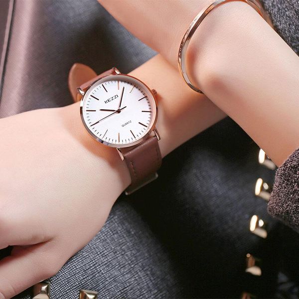 wristwatches hong kong famous watch kezzi men's leather strap rose gold case three pointers fashion trend women, Slivery;brown
wristwatches hong kong famous watch kezzi men's leather strap rose gold case three pointers fashion trend women, Slivery;brown