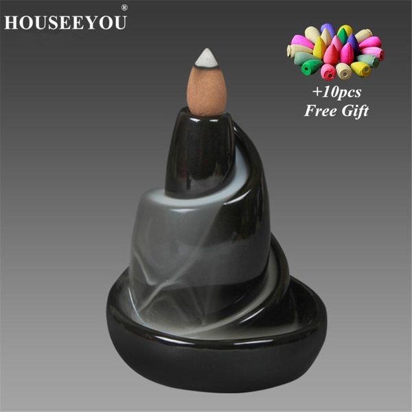 fragrance lamps 10pcs incense cones + black glaze mountain backflow burner ceramic mountains waterfall holder aroma censer
fragrance lamps 10pcs incense cones + black glaze mountain backflow burner ceramic mountains waterfall holder aroma censer