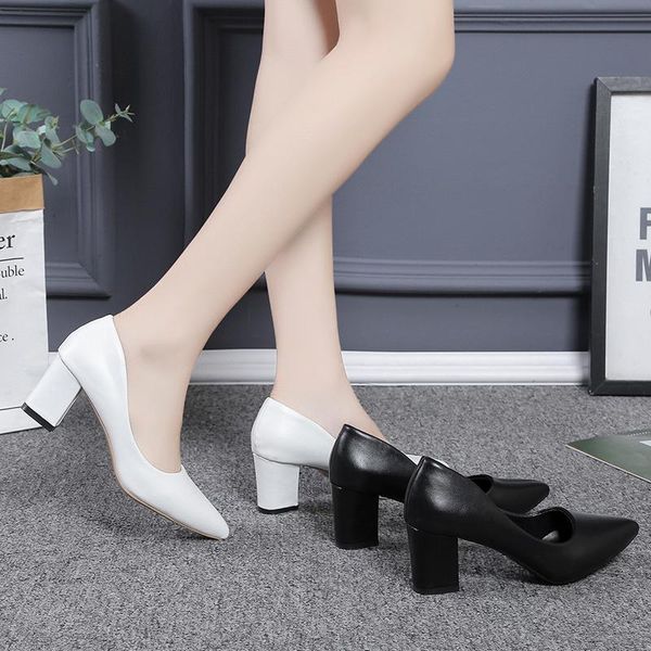 dress shoes fashion women's soft leather fabric heels pumps pointed toe woman square slip-on heel slip lady office casual work, Black
dress shoes fashion women's soft leather fabric heels pumps pointed toe woman square slip-on heel slip lady office casual work, Black