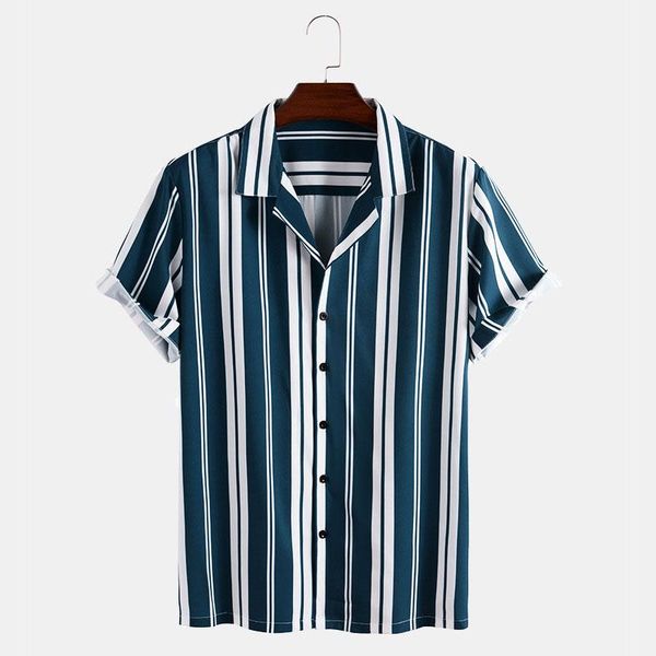 men's casual shirts 2021 short-sleeved shirt, classic stripe print shirt lapel, White;black
men's casual shirts 2021 short-sleeved shirt, classic stripe print shirt lapel, White;black