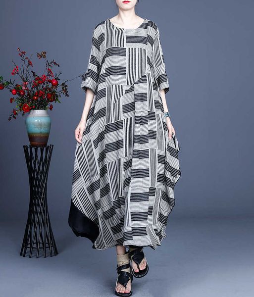 vanovich europe fashion women dress summer irregular ladies striped short sleeve casual cotton and linen 210615, Black;gray
vanovich europe fashion women dress summer irregular ladies striped short sleeve casual cotton and linen 210615, Black;gray