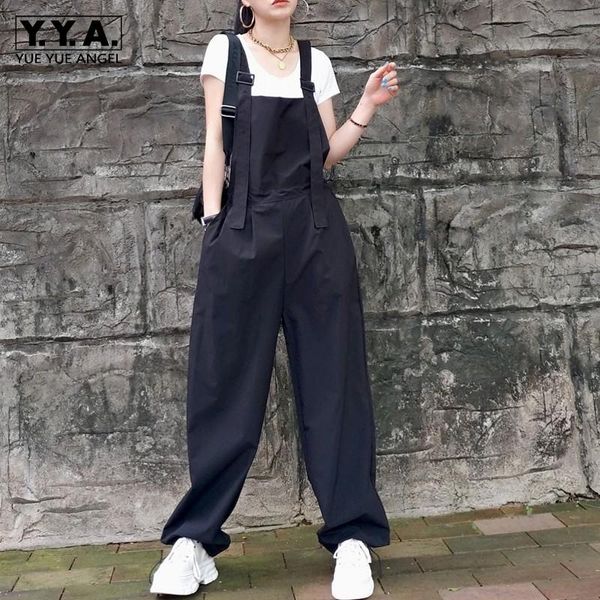 street casual jumpsuit women 2021 summer fashion loose high waist straight trousers comfort pocket black office overalls female women's, Black;white
street casual jumpsuit women 2021 summer fashion loose high waist straight trousers comfort pocket black office overalls female women's, Black;white