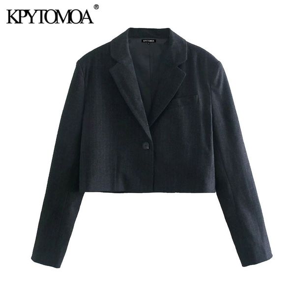 women fashion single button striped cropped blazer coat vintage long sleeve female outerwear chic veste femme 210416, White;black
women fashion single button striped cropped blazer coat vintage long sleeve female outerwear chic veste femme 210416, White;black