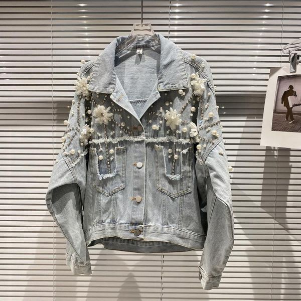 women's jackets deat women beading washing water denim jacket long sleeve release trim pearls spring summer 11b637 ezon, Black;brown
women's jackets deat women beading washing water denim jacket long sleeve release trim pearls spring summer 11b637 ezon, Black;brown