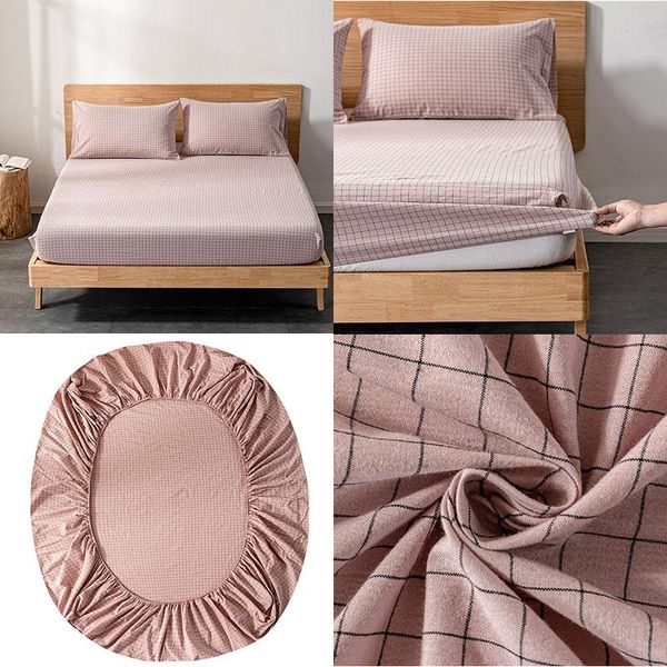 sheets & sets 1pc bed linen cotton high-grade fitted sheet adjustable elastic band plaid mattress pad cover king/queen home 180x200
sheets & sets 1pc bed linen cotton high-grade fitted sheet adjustable elastic band plaid mattress pad cover king/queen home 180x200