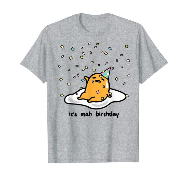gudetama the lazy egg it's meh my birthday confetti party t-shirt, White;black