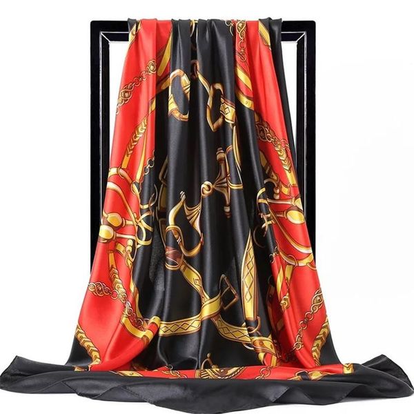 scarves silk scarf women print hair neck square office ladies shawl bandanna 90x90cm muslim hijab handkerchief muffler foulard, Blue;gray
scarves silk scarf women print hair neck square office ladies shawl bandanna 90x90cm muslim hijab handkerchief muffler foulard, Blue;gray