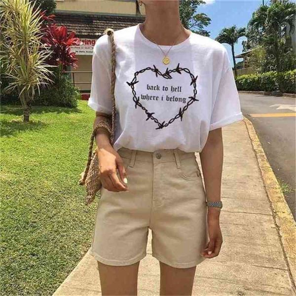 back to hell where i belong t-shirt women's tumblr fashion 90s cyber gothic tee casual short sleeves shirt 210512, White
back to hell where i belong t-shirt women's tumblr fashion 90s cyber gothic tee casual short sleeves shirt 210512, White