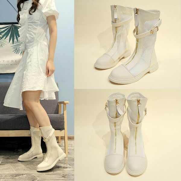 2021 summer women's breathable hollow flat bottomed ins thin round head high tube cool boots mh sho, Black
2021 summer women's breathable hollow flat bottomed ins thin round head high tube cool boots mh sho, Black