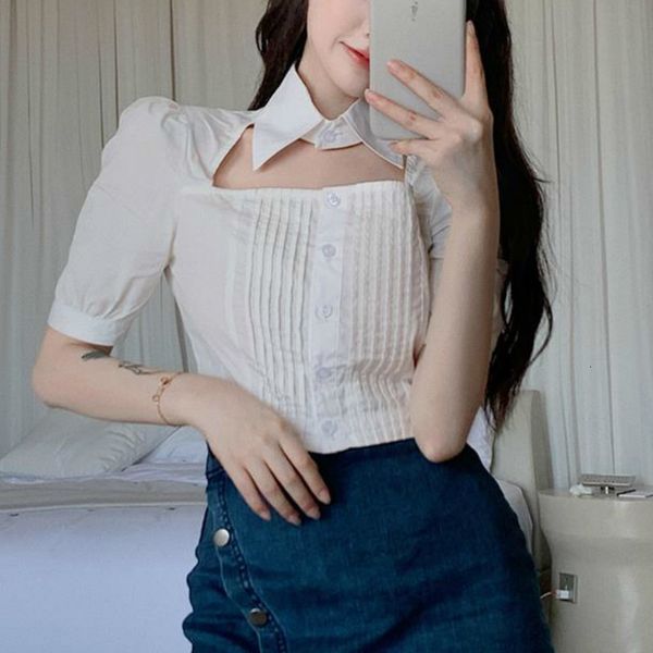 blouses summer korean style all over solid color women square collar short puff sleeve blouse female, White
blouses summer korean style all over solid color women square collar short puff sleeve blouse female, White