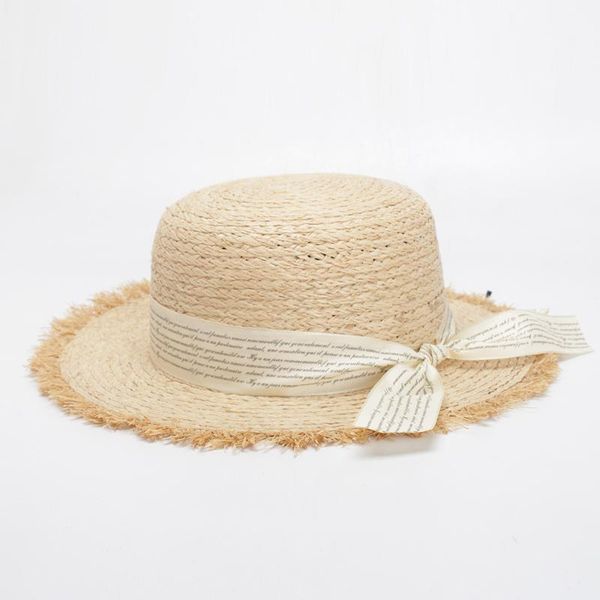 wide brim hats natural raffia straw hat women 2021 spring and summer all-match flat letter streamer beach sun, Blue;gray
wide brim hats natural raffia straw hat women 2021 spring and summer all-match flat letter streamer beach sun, Blue;gray