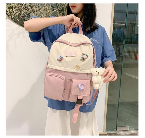 backpack japanese ins wind campus small fresh and lovely all kinds of students collision color double shoulder bag korean version the
backpack japanese ins wind campus small fresh and lovely all kinds of students collision color double shoulder bag korean version the