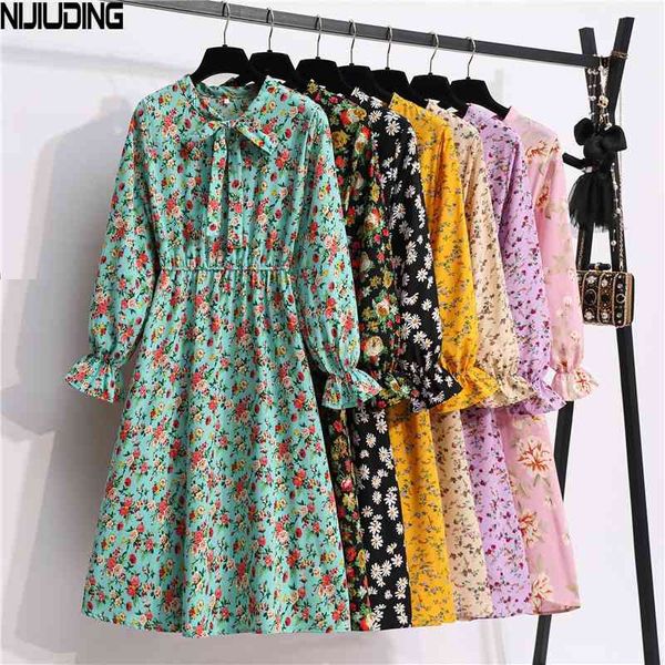 women's floral printed casual chiffon dresses spring autumn female vintage flare long sleeve bow midi dress mujer vestidos 210514, Black;gray
women's floral printed casual chiffon dresses spring autumn female vintage flare long sleeve bow midi dress mujer vestidos 210514, Black;gray