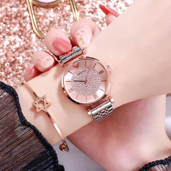 wristwatches women quartz watch with bracelet rose gold luxury crystal diamond dial female steel waterproof clock relogio feminino, Slivery;brown
wristwatches women quartz watch with bracelet rose gold luxury crystal diamond dial female steel waterproof clock relogio feminino, Slivery;brown