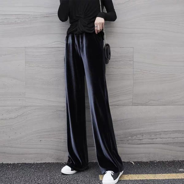 women's pants & capris 2021 spring gold velvet wide-leg high-waisted loose-fitting straight-leg mopping slimming casual women, Black;white
women's pants & capris 2021 spring gold velvet wide-leg high-waisted loose-fitting straight-leg mopping slimming casual women, Black;white