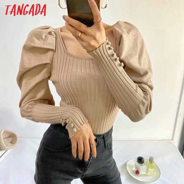 tangada women vintage puff long sleeve knit bodysuit big strethy overalls ladies chic playsuits lk04 210609, Black;white
tangada women vintage puff long sleeve knit bodysuit big strethy overalls ladies chic playsuits lk04 210609, Black;white