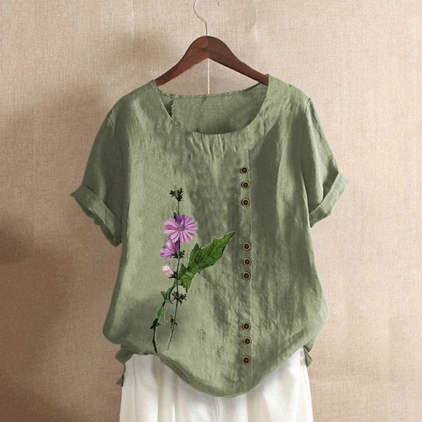 women's blouses & shirts blouse shirt summer plus size flowers print casual short sleeve vintage for women femme, White
women's blouses & shirts blouse shirt summer plus size flowers print casual short sleeve vintage for women femme, White