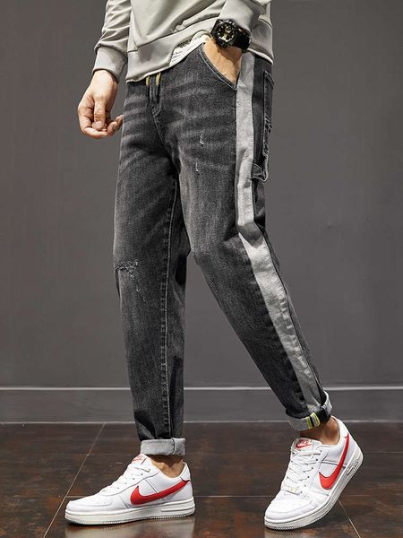 men's jeans autumn winter loose fit big size fat fashion brand with ruffian and handsome stitching washed elastic small foot harem 4avu, Blue
men's jeans autumn winter loose fit big size fat fashion brand with ruffian and handsome stitching washed elastic small foot harem 4avu, Blue