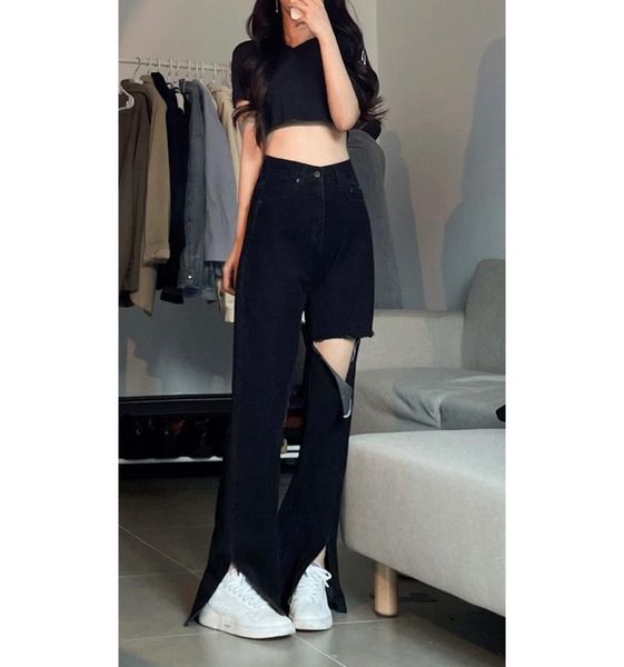 women's jeans ripped denim trousers slit loose girl pants high waist show thin black 2021 all-matching mop, Blue
women's jeans ripped denim trousers slit loose girl pants high waist show thin black 2021 all-matching mop, Blue