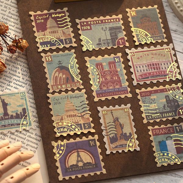 40pcs/bag vintage bronzing city stamps journal decorative washi stickers scrapbooking stick label diary gift wrap
40pcs/bag vintage bronzing city stamps journal decorative washi stickers scrapbooking stick label diary gift wrap