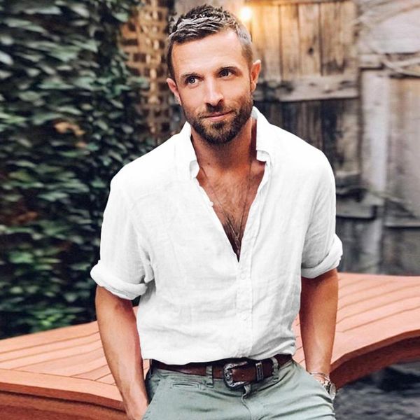 men's casual shirts shirt solid collar soft button decor vintage long sleeve male autumn tee fashion clothing color, White;black
men's casual shirts shirt solid collar soft button decor vintage long sleeve male autumn tee fashion clothing color, White;black