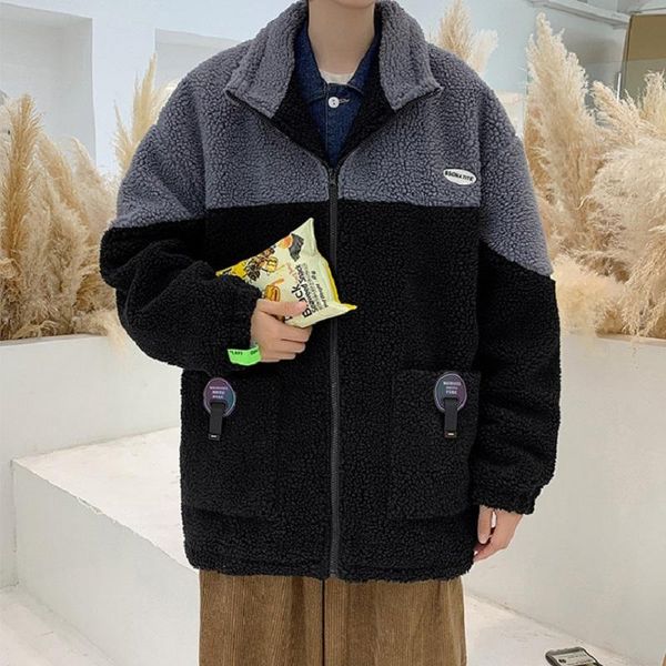 men's jackets fashion jacket men faux lamb wool stitching winter korean style cotton cardigan plus velvet padded, Black;brown
men's jackets fashion jacket men faux lamb wool stitching winter korean style cotton cardigan plus velvet padded, Black;brown
